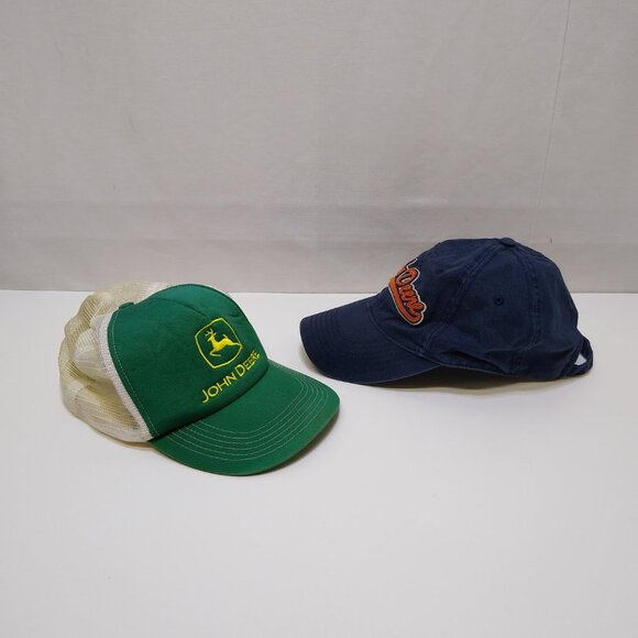 John Deere Hats Bundle Blue Hat K-Products Strapback Green Hat Mesh Trucker Cap - Picture 3 of 11